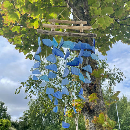 Three Stick Wind Chimes Recycled Glass