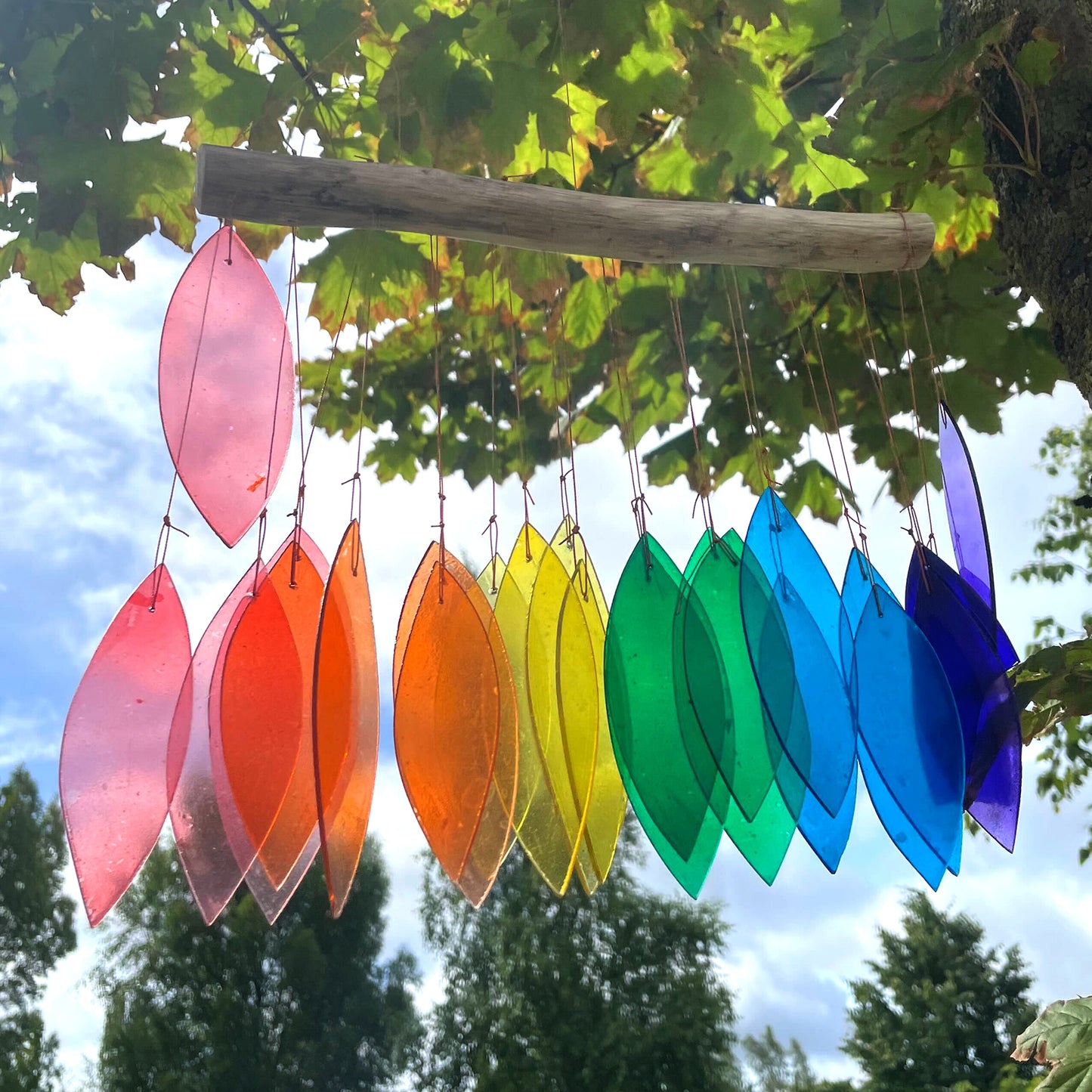 Love Wind Chimes Recycled Glass