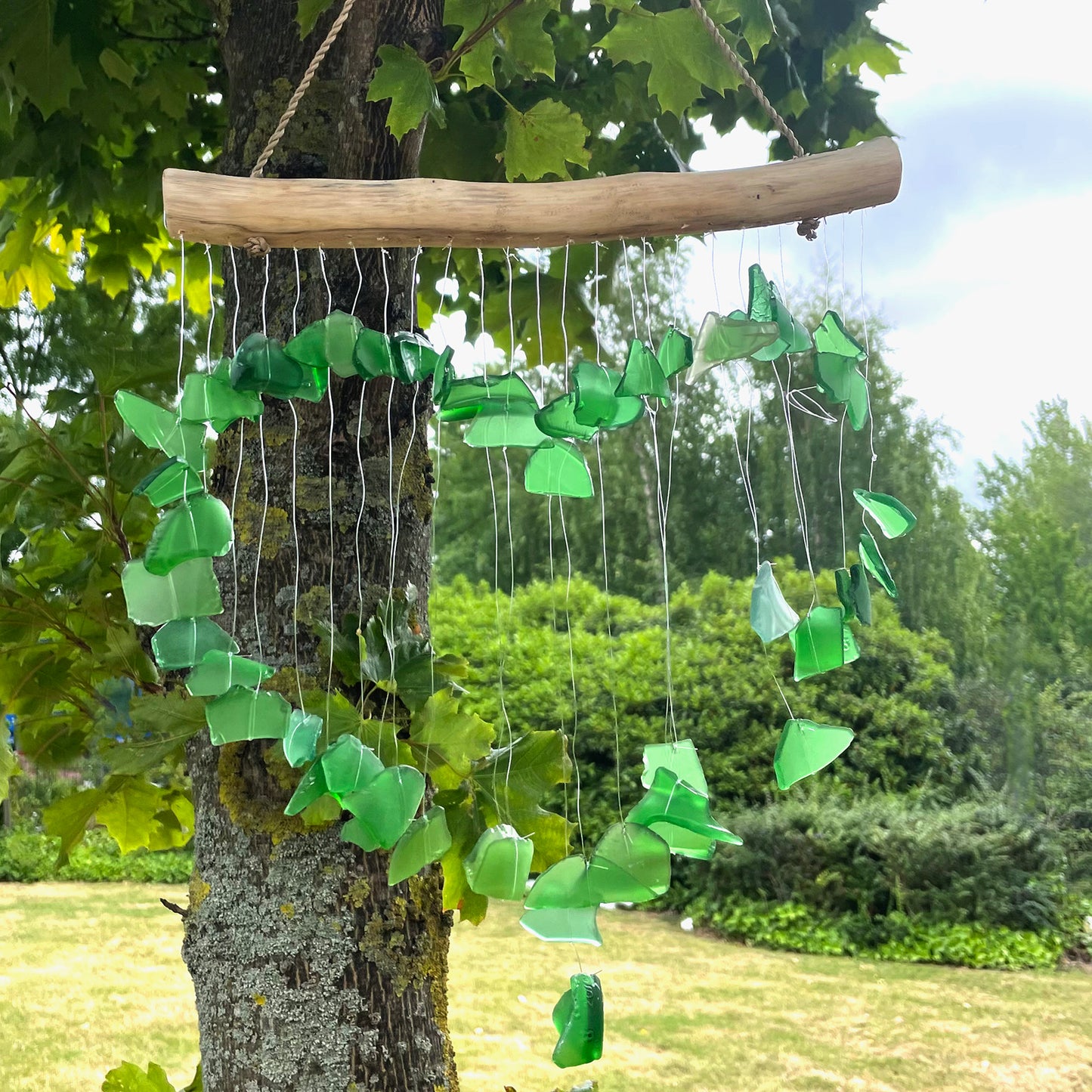 Love Wind Chimes Recycled Glass