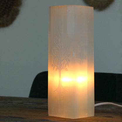 Selenite Block Lamp