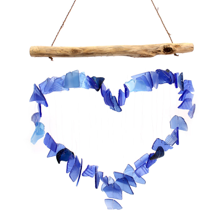 Love Wind Chimes Recycled Glass