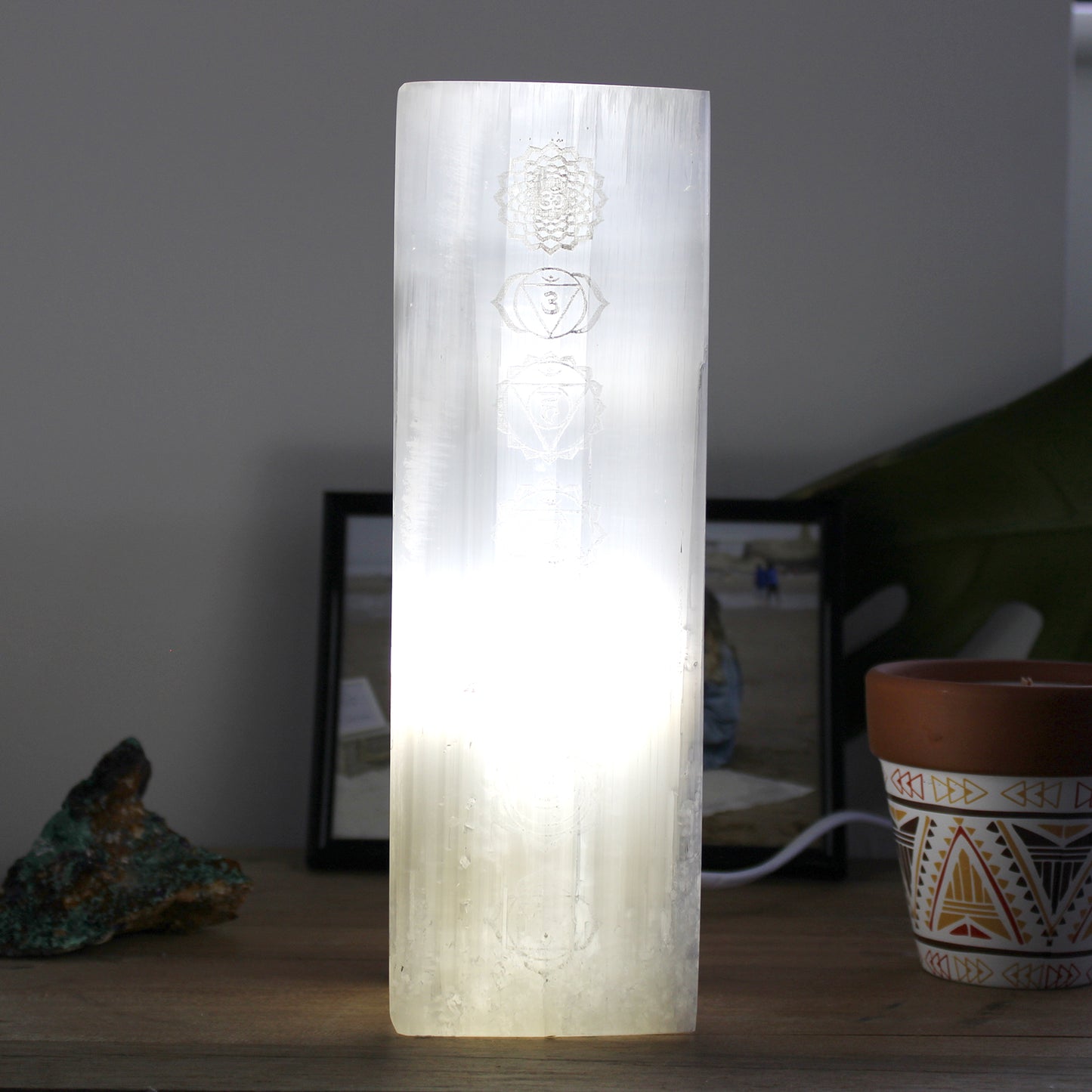 Selenite Block Lamp