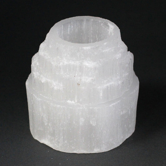 Selenite Candle Holder - 8 cm