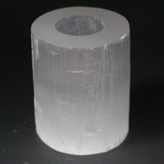 Selenite Cylinder Candle Holder