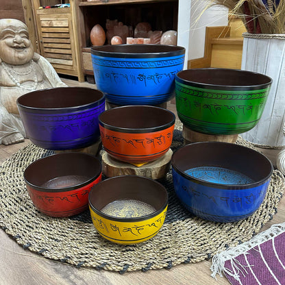 Large Chakra Set of Seven Singing Bowls (19.5-35cm)